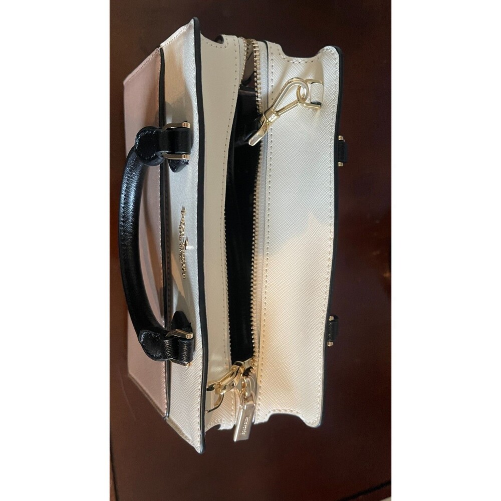 Kate Spade Madison Small Satchel Saffiano Leather Beige/White Colorblock - Picture 9 of 12